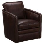 Churchill Espresso Leather Swivel Barrel Chair | Leather swivel .