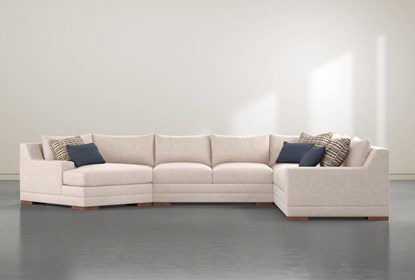 Everett Chenille 179" 4 Piece Sectional With Left Arm Facing .