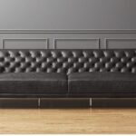 Savile Black Leather Tufted Extra Large Sofa | CB2 | Large sofa .