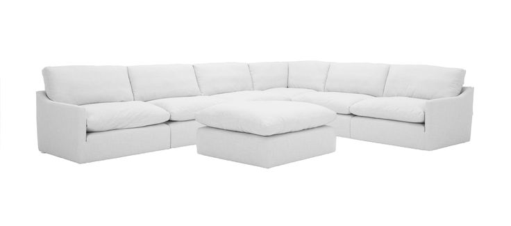 Divani Casa Lennon - Transitional White Fabric Sectional Sofa Set .