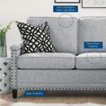 Ashton Upholstered Fabric Sectional Sofa in Light Gray | Fabric .