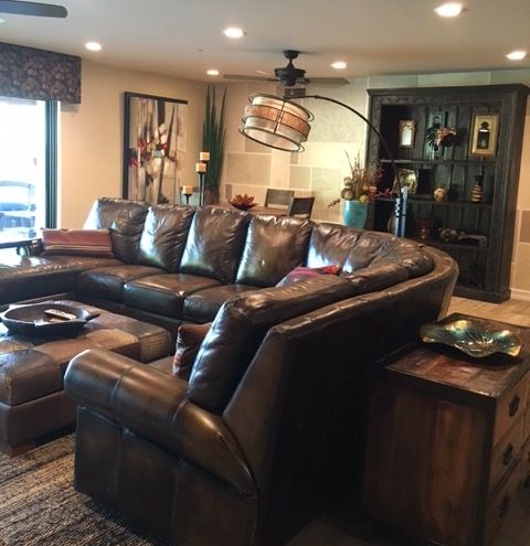 Family Room with Sectional Sofa. Remodeled Arizona Residence .