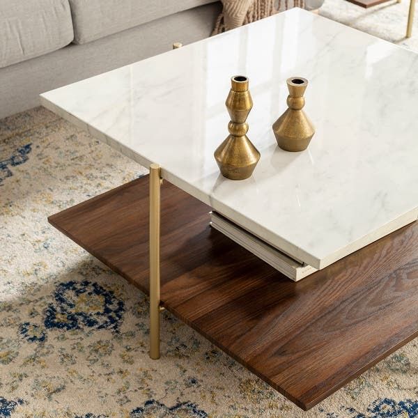 Middlebrook 32-inch Square Faux Marble Coffee Table - Overstock .