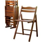 Four Wood Folding Chairs With Storage Stand | Storage chair .