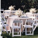 The Centerpieces | Wedding reception chairs, White folding chairs .