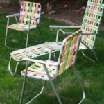 Retro Aluminum Woven Folding Patio Outdoor Furniture Bright Colors .