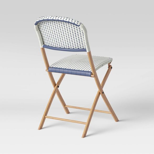 French Cafe Folding Patio Bistro Chair Blue - Threshold™ | Bistro .