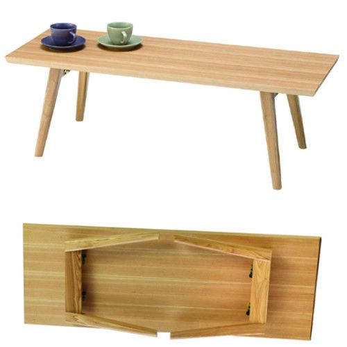 Folding Table Ash Wood Center Coffee Foldable Legs Spare HOT-544NA .