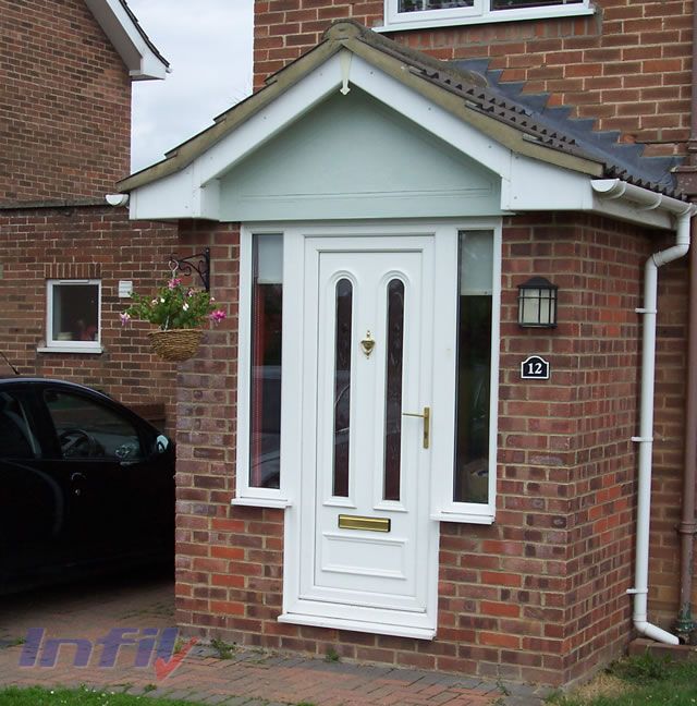 white door porch upvc | House with porch, Brick porch, Porch desi