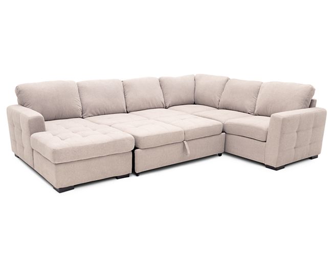 Caruso 3 Pc. Fabric Sleeper Sectional | Sleeper sectional, Living .