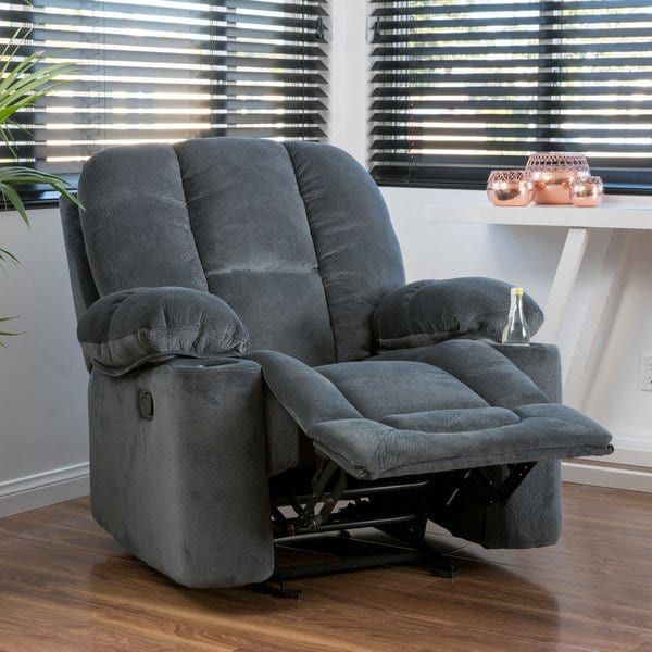 Gannon Fabric Reclining Glider Club Chair by Christopher Knight .