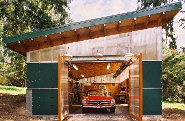 Green Roof Workshop | Modern garage, Garage design, Green ro