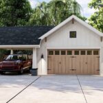 2 Car Traditional Garage Plan with Carport/ Outdoor Living area .