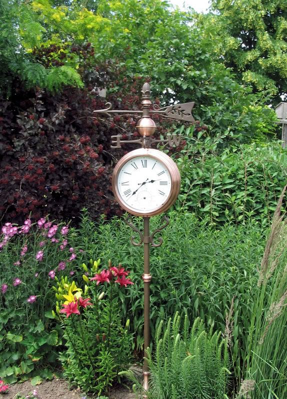 I'd love to have this copper outdoor clock and thermometer .