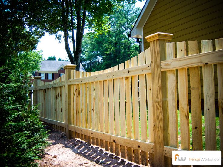 The Harris | Fence design, Wood picket fence, Backyard fenc