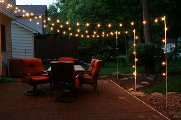 Types of patio lights support poles for patio lights made from .