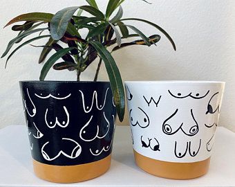 Hand painted Pots with Love by MJlittleshop on Etsy | Painted pots .