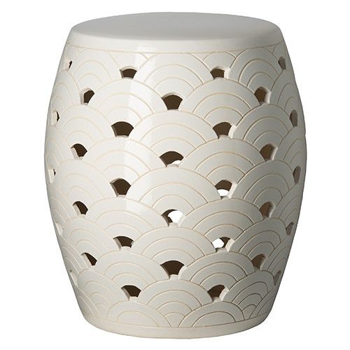Wave Garden Stool - White | Ceramic garden stools, Garden stool .
