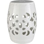 Outdoor White Ceramic Garden Stool | Ceramic stool, Ceramic garden .