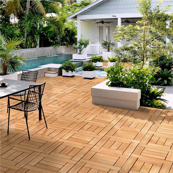 SmileMart 27pcs Indoor & Outdoor Wood Flooring Tiles for Patio .