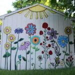 Mural 🎨 Shed Mural 🌼flower painting 🎨 | Flower mural, Garden .