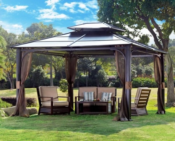 20 Beautiful Yards With Outdoor Canopy Designs | Hardtop gazebo .