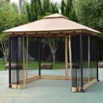 Costway 2-Tier 10'x10' Gazebo Canopy Tent Shelter Awning Steel .
