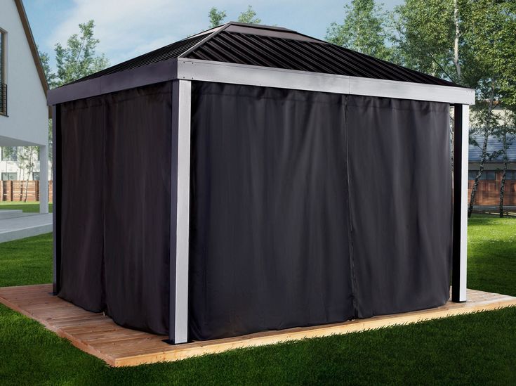 Sojag Skylight Black Spun Polyester Curtains | Outdoor curtains .