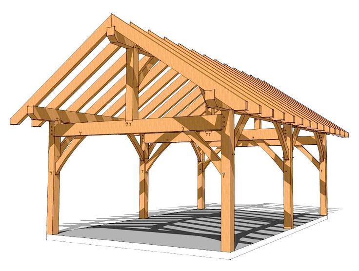 16×24 King Post Plan - Timber Frame HQ | Pavilion plans, Timber .