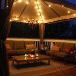 garden lights gazebo | Comfy seating, Gazebo lighting, Deck decorati