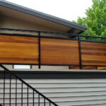 Metal Framed Horizontal Wood Privacy Rail - Deck Railing .
