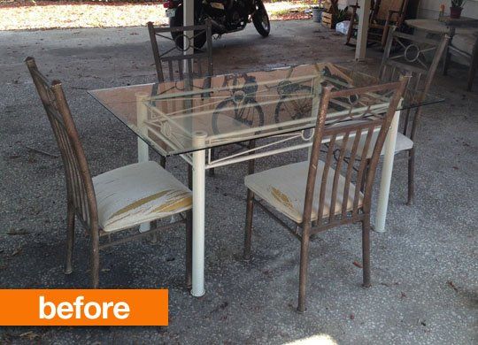 Before & After: Patio Table Gets Rustic Chic Makeover | Dining .
