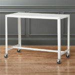 Go-Cart Rolling White Counter Table + Reviews | C
