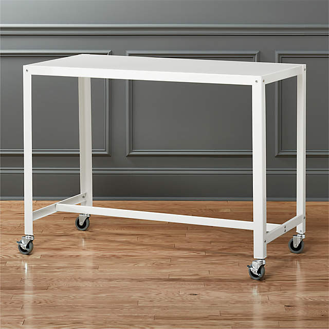Go-Cart Rolling White Counter Table + Reviews | C