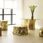 Log Coffee Table Gold Leaf | Gold coffee table, Recycled home .