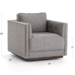 Image with dimension for Kiera Grey Tufted Swivel Chair | Chair .
