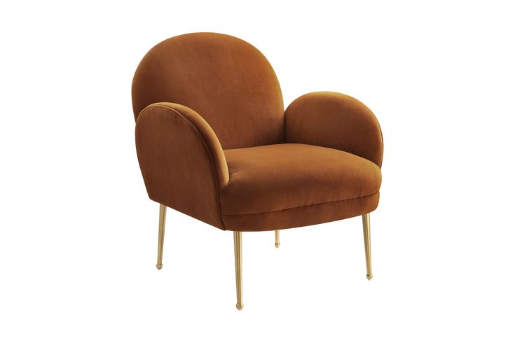 Gwen Cognac Velvet Chair | Velvet lounge chair, Velvet chair .