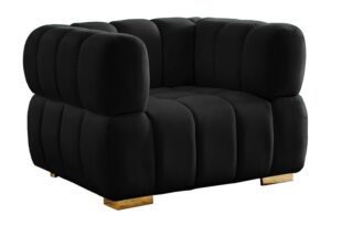 Meridian Furniture Gwen Black Velvet Chair | Black velvet chair .