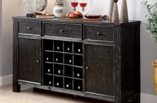 Furniture of America Sania Rustic Server with Wine Storage | Dream .