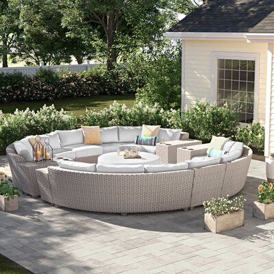 Sol 72 Outdoor™ 11 Piece Rattan Sectional Seating Group with .