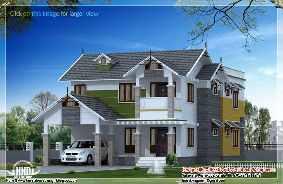 sloping roof house design | House design photos, House design .