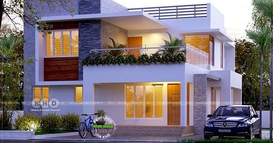 4 bedroom modern flat roof house plan | Flat roof house, House .