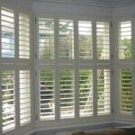 Wooden shutters | Bay window curtains living room, Bay window .