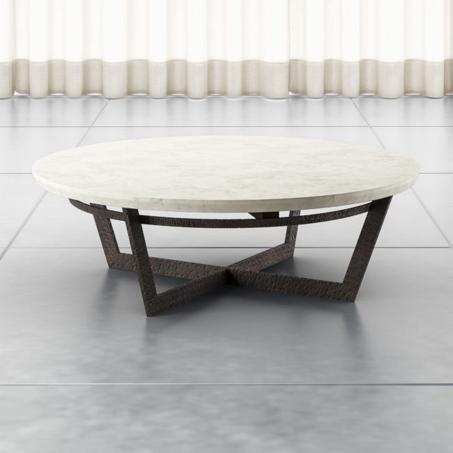 Verdad Round White Marble Coffee Table + Reviews | Crate & Barrel .