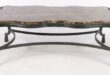 LARGE WROUGHT IRON COFFEE TABLE MARBLE TOP : Lot 600 | Marble top .