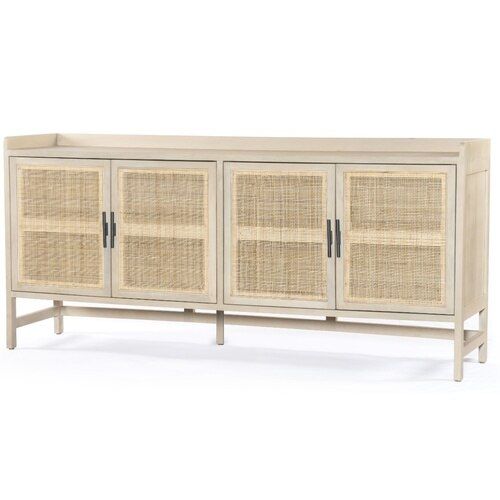 Caprice Woven Cane 4 Door Sideboard 72" | Modern buffets and .