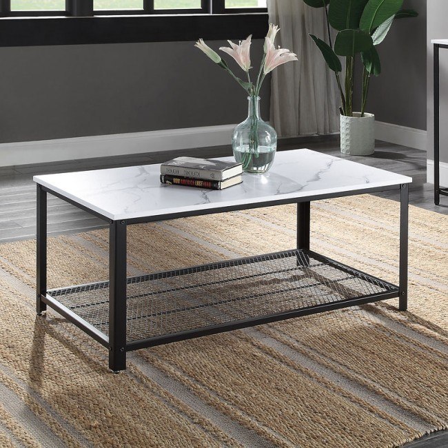 Taurus Coffee Table (White/ Black) by Acme Furniture | FurniturePi