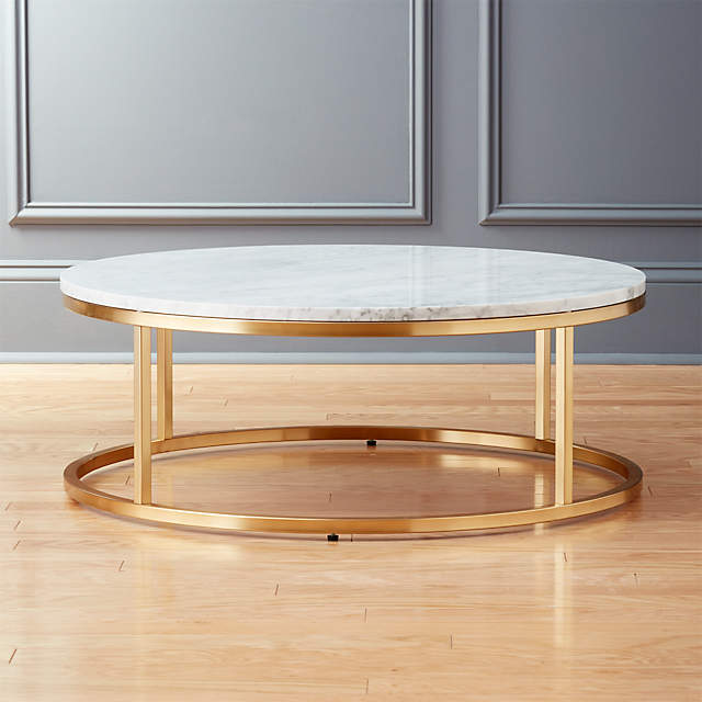 Smart Round Marble Brass Coffee Table + Reviews | CB2 Cana