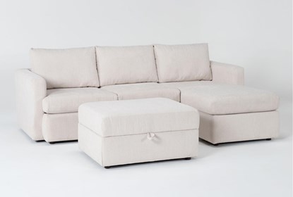 Basil Porcelain 93" 2 Piece Sectional With Right Arm Facing Chaise .