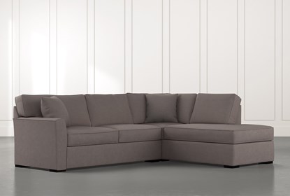 Aspen Dark Grey 2 Piece Sleeper Sectional with Right Arm Facing .